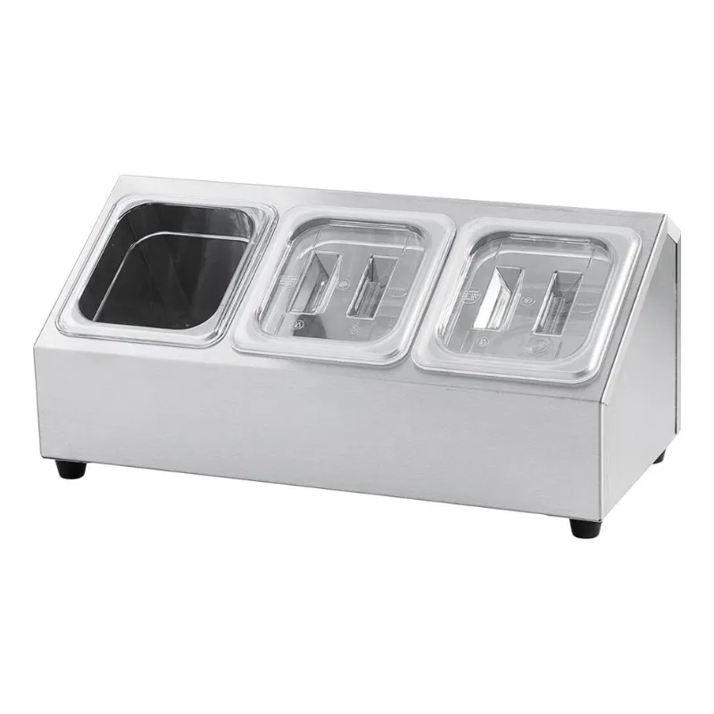 Stovas iš nerūdijančio plieno 3 GN 1/6 talpykloms - G 150 mm