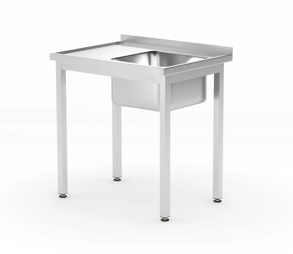 Plovimo Stalas su 1 Plautuve Dešinėje Profi Line ir Lentyna - P 600 x L 800 mm