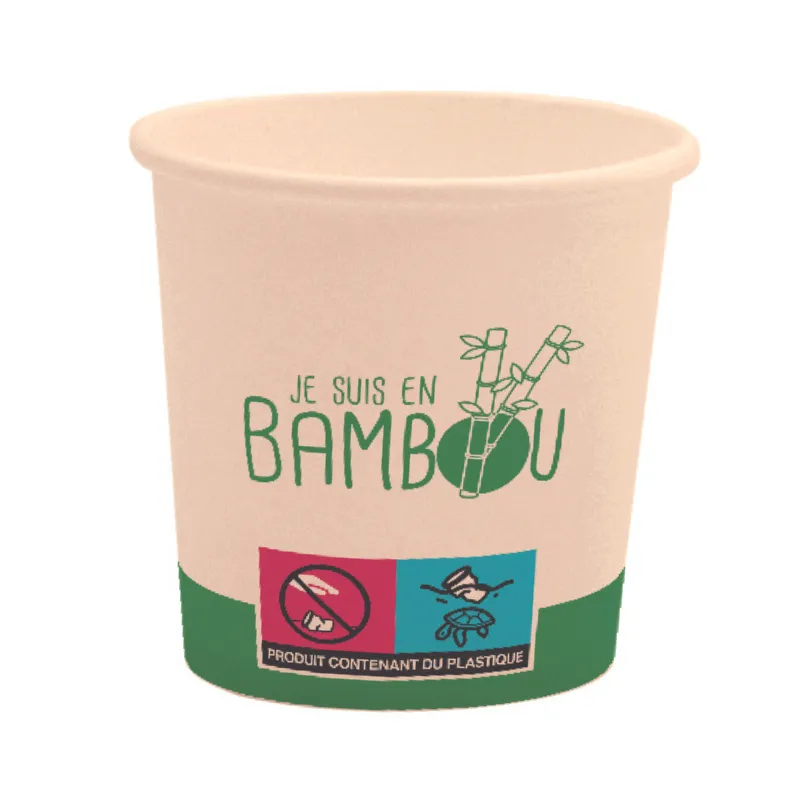 Biodegradabilus puodelis „Aš esu bambukas“ - 25 ml - 50 vnt.