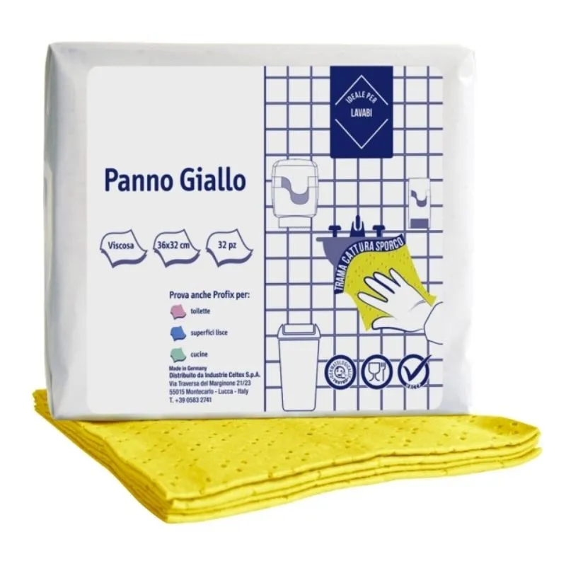 Geltonos mikropluoštinės šluostės - 360 x 320 mm - 32 vnt.