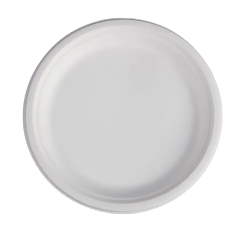 Apvalios bagaso lėkštės – 26,1 cm – 50 vnt. pakuotė