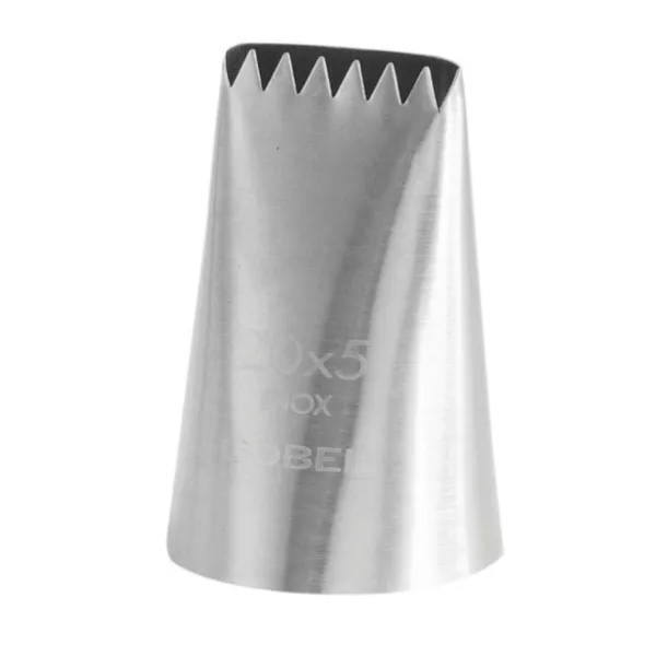Nerūdijančio plieno gofruotas antgalis su 6 dantimis - 20 x 5 mm