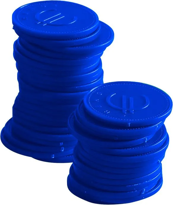 Mėlynos žetonus - 100 vnt. paketas