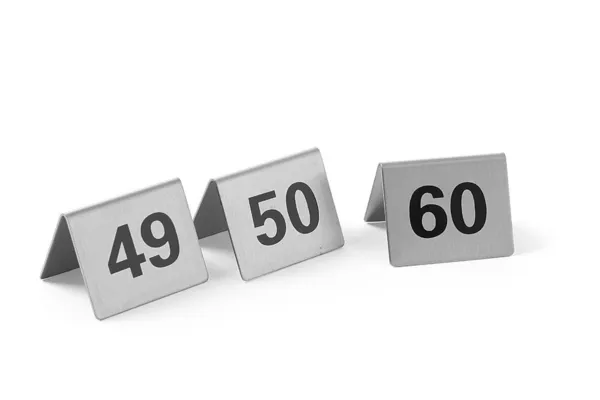12 stalo lentynų su numeriais nuo 49 iki 60.
