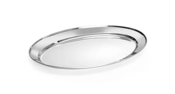 Plokščias ovalus nerūdijančio plieno indas - 450 x 290 mm