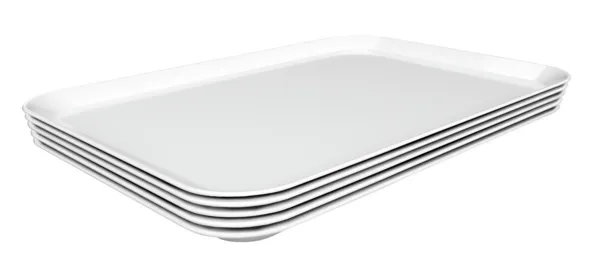 Pateikimo Lėkštė iš Melamino, Balta - L 280 x P 420 x H 17 mm - 5 vnt. rinkinys