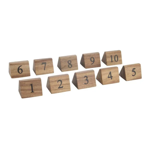 Stalo numeriai nuo 1 iki 10