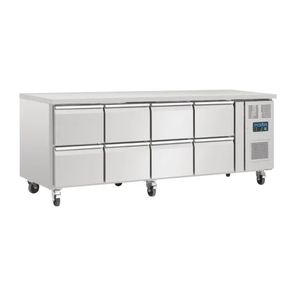Ventiliuojamas Šaldomas Stalas Gn 1/1 su 8 Stalčiais Serija U - 616 L