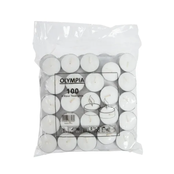 Arbatinės žvakės 4 valandos Ø 40 mm - Rinkinys iš 100