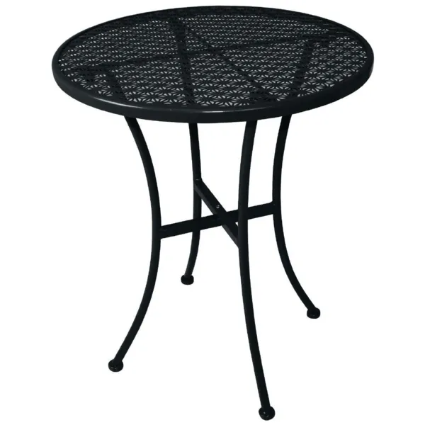 Apsuptas apvalus bistro stalas iš plieno - juodas - 600 mm