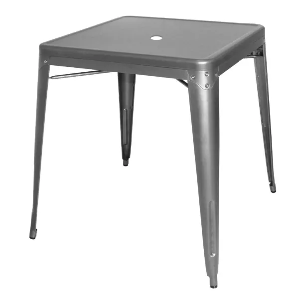 Kvadratinis pilkas metalizuotas plieninis stalas - 668 x 668 mm