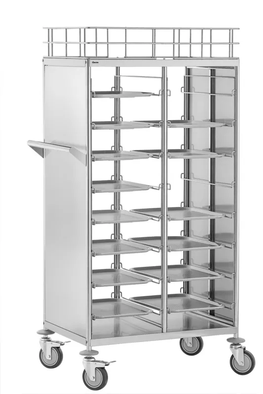 Vežimėlis su 16 lygių padėklais - 330 x 530 mm